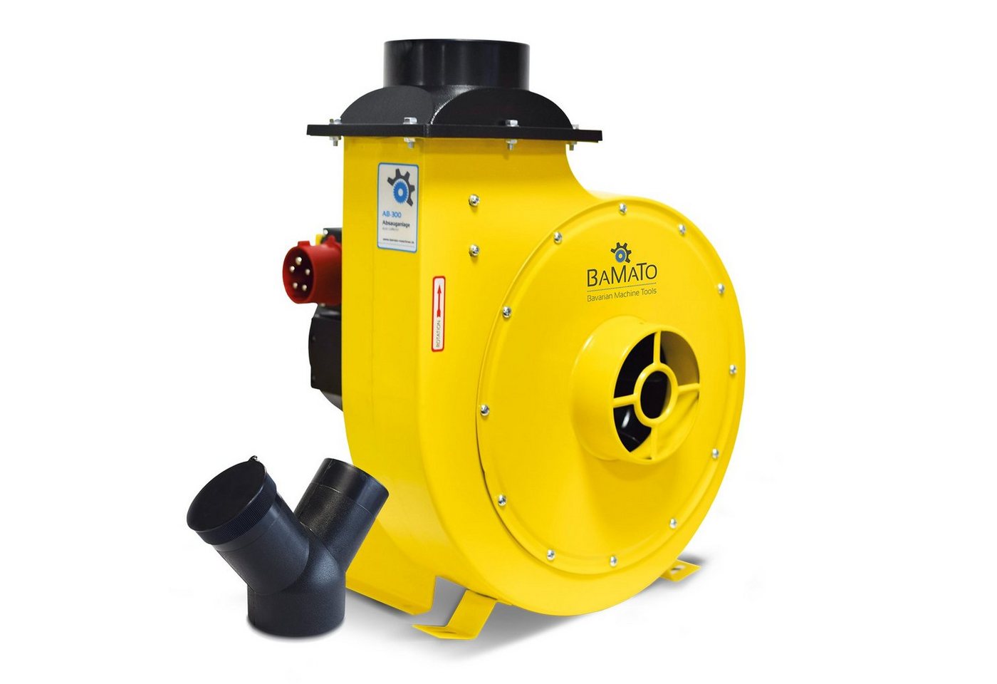 BAMATO Absauganlage AB-300 inkl. Y-Adapter Absaugung 400V Radialventilator 2530m³/h, 1500 W, (1-tlg), Lüfterrad aus Metall, Späneabsaugung, Absauggebläse, 1950 Pa von BAMATO
