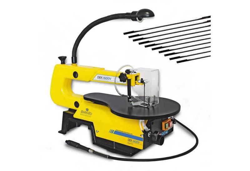 BAMATO Dekupiersäge DEK-1600V, 1-St., 10 Stiftsägeblätter, flexible Welle mit Bohrfutter, Pendelhubsäge BAMATO Dekupiersäge DEK-1600V, 1-St., 10 Stiftsägeblätter, flexible Welle mit Bohrfutter, Pendelhubsäge von BAMATO