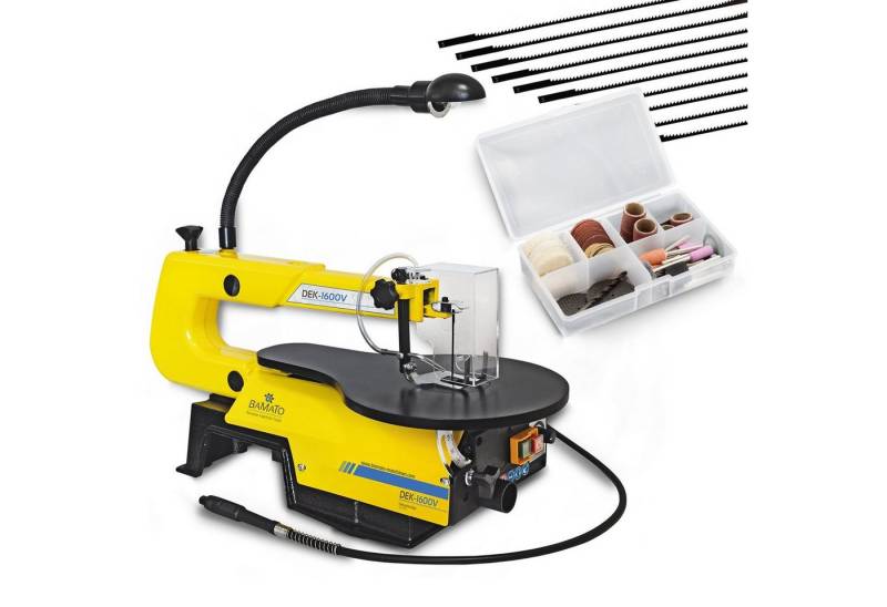 BAMATO Dekupiersäge DEK-1600V_SET1, 1-St., inkl. 10 Stiftsägeblätter, 64-tlg. Werkzeugset, Pendelhubsäge BAMATO Dekupiersäge DEK-1600V_SET1, 1-St., inkl. 10 Stiftsägeblätter, 64-tlg. Werkzeugset, Pendelhubsäge von BAMATO