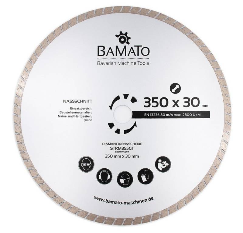 BAMATO Diamanttrennscheibe 350 x 30 mm Diamantscheibe für Baustellenmaterialien, Beton BAMATO Diamanttrennscheibe 350 x 30 mm Diamantscheibe für Baustellenmaterialien, Beton von BAMATO