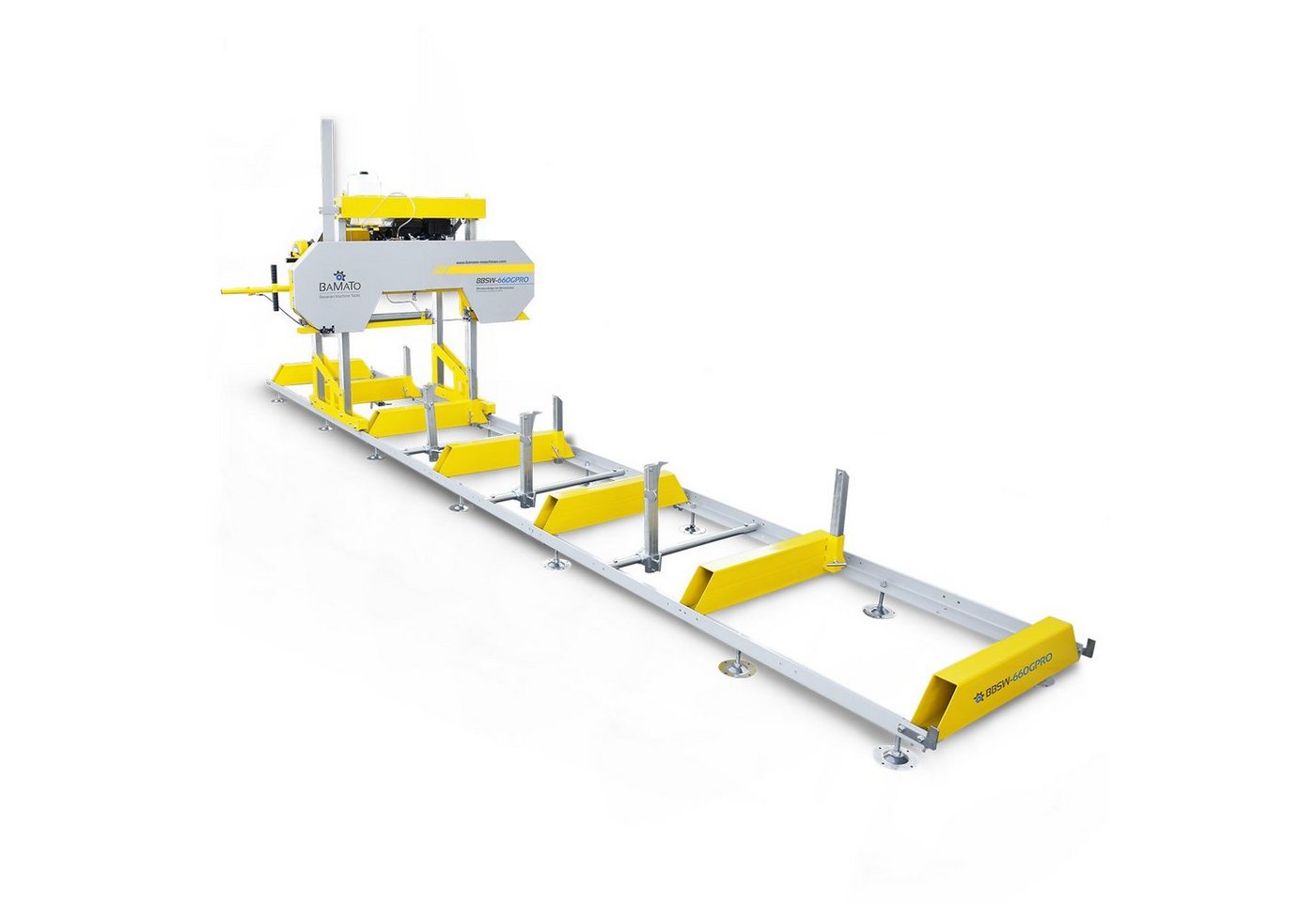 BAMATO Holzbandsäge BBSW-660GPRO, 1-St., elektrische Höhenverstellung, Benzin Blockbandsäge, Laser, E-Start von BAMATO