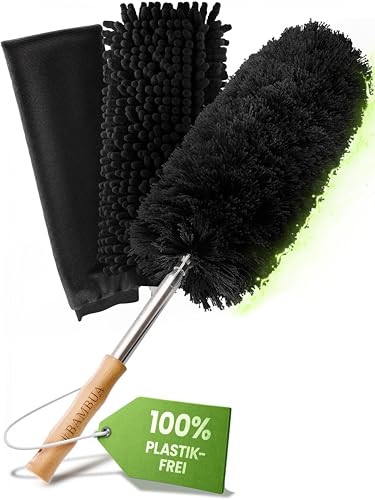 BAMBUA Staubwedel Teleskop Set - Erstklassiges Staubfänger Set - 3 Effektive Aufsätze - Nachhaltiger Bambusgriff - Premium Staubwischer für nachhaltige Reinigung BAMBUA Staubwedel Teleskop Set - Erstklassiges Staubfänger Set - 3 Effektive Aufsätze - Nachhaltiger Bambusgriff - Premium Staubwischer für nachhaltige Reinigung von BAMBUA