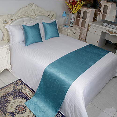 BAMCQ Bettläufer Hotel Bett Flag bettwäsche bettdecke Schwanz Handtuch high-end Hotel Umarmung Kissenbezug Bett Schwanz pad blau kleine reiche Blume_50x180 (1,2 Bett) von BAMCQ