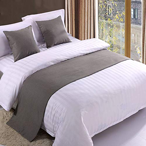 BAMCQ Bettläufer Hotel Bettwäsche Premium Bett Schal Bett Flagge Bett Schwanz Pad Bettdecke Bettdekoration Streifen grau (Hug Pillow + Pillow Core) 1 von BAMCQ