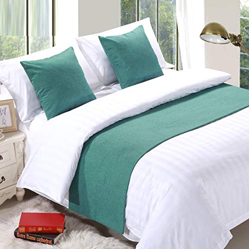 BAMCQ Bettläufer Hotel bettwäsche Premium Bett schal Bett Flagge Bett Schwanz pad bettdecke Bett Dekoration Streifen grün 50x210 cm (1,5 mt Bett) von BAMCQ