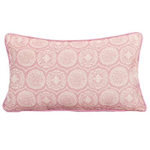 BAMCQ Bettläufer Wurf mit Quaste Dekoration, Rosa Jacquard Bettwäsche Schale 100% Polyester Bettwäsche Schutz für Hotel Home,30X50cm Pillow von BAMCQ