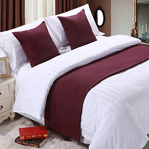 Bettläufer Hotel Betten gehobenes Bett Ende Handtuch Bettdecke Bett-Ende-Flag Ende der Matratze lila Trim (+ Kissenbezug Kissen) 1 von BAMCQ