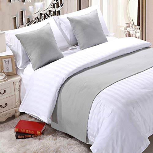 Bettläufer Hotel Bettwäsche Premium Bett Schwanz Bett Flagge Bett Schwanz Pad Bettdecke Bett Schwanz Trim m grau_50x210cm (1,5 m Bett) von BAMCQ