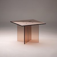 Side Table Brown Transparent/Magazine Rack Coffee Acrylic Glass 3In1 Furniture von BAMEOmoebel