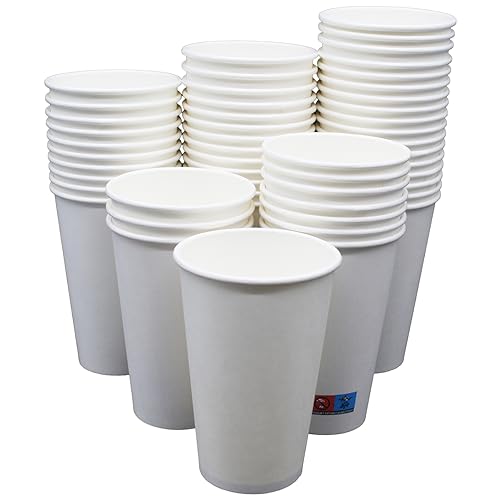 BAMI 200x Pappbecher Kaffeebecher To Go Weiß, 400ml/16oz - Extra Stabil - Zum Servieren von Kaffee, Tee und kalte Getränke von BAMI EINWEGARTIKEL