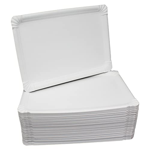 BAMI Pappteller | Einwegteller | eckig, weiß, 21x29 cm | 250 Stück von BAMI EINWEGARTIKEL