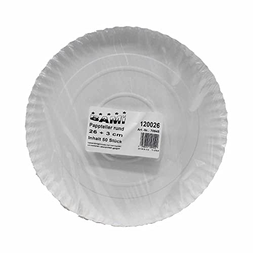 BAMI Pappteller | Einwegteller | rund, weiß, 26 cm | 200 Stück von BAMI EINWEGARTIKEL