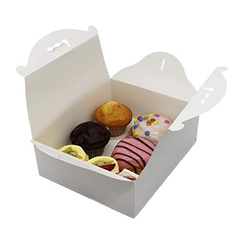 BAMI 25 Stück Konditorei Box Gebäckkarton Kuchenbox, XL- 260x220x90mm Tortenbox, aus Pappe mit Griff, weiß, Vollpappe, eckig BAMI 25 Stück Konditorei Box Gebäckkarton Kuchenbox, XL- 260x220x90mm Tortenbox, aus Pappe mit Griff, weiß, Vollpappe, eckig von BAMI