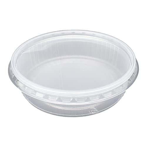 BAMI Verpackungsbecher 125g, 125ml 101x30 mm, RUND- PP-Transparent, Feinkostbecher, Salatbecher, Salatschale - Kombi mit Deckel - (250 Becher + 250 Deckel) von BAMI