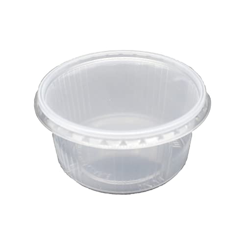 BAMI Verpackungsbecher 250g, 250ml 101x49mm,-RUND- PP-Transparent, Feinkostbecher, Salatbecher, Salatschale - Kombi mit Deckel - (250 Becher + 250 Deckel) von BAMI