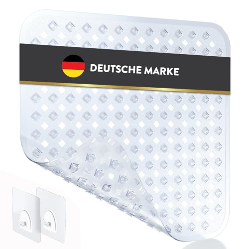 BAMONDO Duschmatte rutschfest & Hautsensitiv (weiß transparent) 53x53 cm - Antirutschmatte Dusche maschinenwaschbar - Duscheinlage rutschfest BPA frei - Rutschmatte Dusche, Rutsch Einlage Dusche von BAMONDO