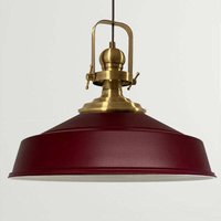 Burgund Industrielle Pendelleuchte aus handbemaltem Metall – Vintage-Kronleuchter E27 Ø41 cm für Wohnzimmer, Schlafzimmer oder Esszimmer Burgund Industrielle Pendelleuchte aus handbemaltem Metall – Vintage-Kronleuchter E27 Ø41 cm für Wohnzimmer, Schlafzimmer oder Esszimmer von BAMYUM