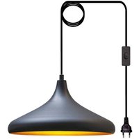 Champion Schlichte Schwarz Plug in Pendelleuchte - Hängelampe für Wohnzimmer, Küche, Büro, Lounge von BAMYUM