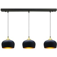 Dreifach-Pendelleuchter aus schwarzem Metall – Vintage-Kronleuchter E27 Ø30 cm für Wohnzimmer, Schlafzimmer oder Esszimmer Dreifach-Pendelleuchter aus schwarzem Metall – Vintage-Kronleuchter E27 Ø30 cm für Wohnzimmer, Schlafzimmer oder Esszimmer von BAMYUM
