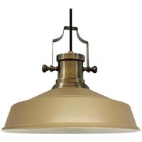 Handbemalte Industrielle Hängeleuchte aus Beige Metall – Vintage-Kronleuchter E27 Ø41 cm für Wohnzimmer, Schlafzimmer Oder Esszimmer von BAMYUM