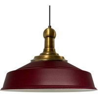Handbemalte Industrielle Hängeleuchte aus Burgund Metall – Vintage-Kronleuchter E27 Ø41 cm für Wohnzimmer, Schlafzimmer Oder Esszimmer von BAMYUM