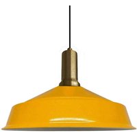 Handbemalte Industrielle Hängeleuchte aus Gelb Metall – Vintage-Kronleuchter E27 Ø41 cm für Wohnzimmer, Schlafzimmer Oder Esszimmer von BAMYUM