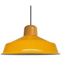 Handbemalte Industrielle Hängeleuchte aus Gelb Metall – Vintage-Kronleuchter E27 Ø41 cm für Wohnzimmer, Schlafzimmer Oder Esszimmer von BAMYUM