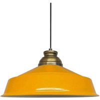 Handbemalte Industrielle Hängeleuchte aus Gelb Metall – Vintage-Kronleuchter E27 Ø41 cm für Wohnzimmer, Schlafzimmer Oder Esszimmer von BAMYUM