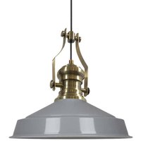 Handbemalte Industrielle Hängeleuchte aus Grau Metall – Vintage-Kronleuchter E27 Ø41 cm für Wohnzimmer, Schlafzimmer Oder Esszimmer von BAMYUM