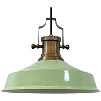 Handbemalte Industrielle Hängeleuchte aus Minzgrün Metall – Vintage-Kronleuchter E27 Ø41 cm für Wohnzimmer, Schlafzimmer Oder Esszimmer von BAMYUM