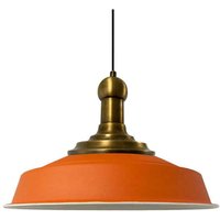 Handbemalte Industrielle Hängeleuchte aus Orange Metall – Vintage-Kronleuchter E27 Ø41 cm für Wohnzimmer, Schlafzimmer Oder Esszimmer von BAMYUM