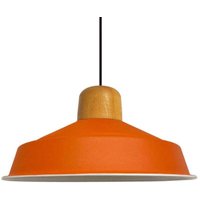 Handbemalte Industrielle Hängeleuchte aus Orange Metall – Vintage-Kronleuchter E27 Ø41 cm für Wohnzimmer, Schlafzimmer Oder Esszimmer von BAMYUM