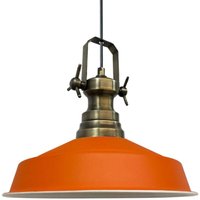 Handbemalte Industrielle Hängeleuchte aus Orange Metall – Vintage-Kronleuchter E27 Ø41 cm für Wohnzimmer, Schlafzimmer Oder Esszimmer von BAMYUM