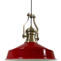 Handbemalte Industrielle Hängeleuchte aus Rot Metall – Vintage-Kronleuchter E27 Ø41 cm für Wohnzimmer, Schlafzimmer Oder Esszimmer von BAMYUM