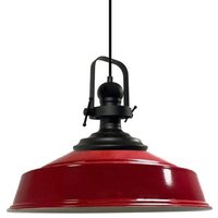 Handbemalte Industrielle Hängeleuchte aus Rot Metall – Vintage-Kronleuchter E27 Ø41 cm für Wohnzimmer, Schlafzimmer Oder Esszimmer von BAMYUM