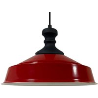 Handbemalte Industrielle Hängeleuchte aus Rot Metall – Vintage-Kronleuchter E27 Ø41 cm für Wohnzimmer, Schlafzimmer Oder Esszimmer von BAMYUM