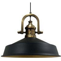 Handbemalte Industrielle Hängeleuchte aus Schwarz Metall – Vintage-Kronleuchter E27 Ø41 cm für Wohnzimmer, Schlafzimmer Oder Esszimmer Handbemalte Industrielle Hängeleuchte aus Schwarz Metall – Vintage-Kronleuchter E27 Ø41 cm für Wohnzimmer, Schlafzimmer Oder Esszimmer von BAMYUM