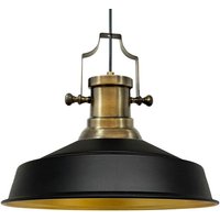 Handbemalte Industrielle Hängeleuchte aus Schwarz Metall – Vintage-Kronleuchter E27 Ø41 cm für Wohnzimmer, Schlafzimmer Oder Esszimmer von BAMYUM