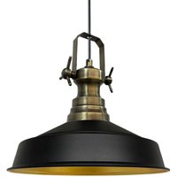 Handbemalte Industrielle Hängeleuchte aus Schwarz Metall – Vintage-Kronleuchter E27 Ø41 cm für Wohnzimmer, Schlafzimmer Oder Esszimmer Handbemalte Industrielle Hängeleuchte aus Schwarz Metall – Vintage-Kronleuchter E27 Ø41 cm für Wohnzimmer, Schlafzimmer Oder Esszimmer von BAMYUM