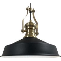 Handbemalte Industrielle Hängeleuchte aus Schwarz Metall – Vintage-Kronleuchter E27 Ø41 cm für Wohnzimmer, Schlafzimmer Oder Esszimmer von BAMYUM