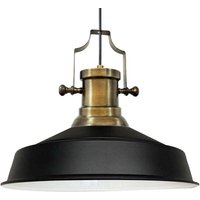 Handbemalte Industrielle Hängeleuchte aus Schwarz Metall – Vintage-Kronleuchter E27 Ø41 cm für Wohnzimmer, Schlafzimmer Oder Esszimmer von BAMYUM