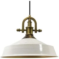 Handbemalte Industrielle Hängeleuchte aus Weiß Metall – Vintage-Kronleuchter E27 Ø41 cm für Wohnzimmer, Schlafzimmer Oder Esszimmer Handbemalte Industrielle Hängeleuchte aus Weiß Metall – Vintage-Kronleuchter E27 Ø41 cm für Wohnzimmer, Schlafzimmer Oder Esszimmer von BAMYUM