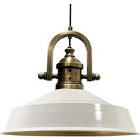 Handbemalte Industrielle Hängeleuchte aus Weiß Metall – Vintage-Kronleuchter E27 Ø41 cm für Wohnzimmer, Schlafzimmer Oder Esszimmer Handbemalte Industrielle Hängeleuchte aus Weiß Metall – Vintage-Kronleuchter E27 Ø41 cm für Wohnzimmer, Schlafzimmer Oder Esszimmer von BAMYUM