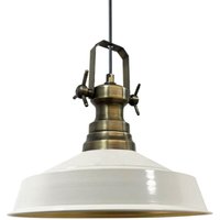 Handbemalte Industrielle Hängeleuchte aus Weiß Metall – Vintage-Kronleuchter E27 Ø41 cm für Wohnzimmer, Schlafzimmer Oder Esszimmer Handbemalte Industrielle Hängeleuchte aus Weiß Metall – Vintage-Kronleuchter E27 Ø41 cm für Wohnzimmer, Schlafzimmer Oder Esszimmer von BAMYUM