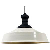 Handbemalte Industrielle Hängeleuchte aus Weiß Metall – Vintage-Kronleuchter E27 Ø41 cm für Wohnzimmer, Schlafzimmer Oder Esszimmer von BAMYUM