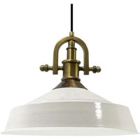 Handbemalte Industrielle Hängeleuchte aus Weiß Metall – Vintage-Kronleuchter E27 Ø41 cm für Wohnzimmer, Schlafzimmer Oder Esszimmer von BAMYUM