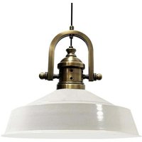 Handbemalte Industrielle Hängeleuchte aus Weiß Metall – Vintage-Kronleuchter E27 Ø41 cm für Wohnzimmer, Schlafzimmer Oder Esszimmer Handbemalte Industrielle Hängeleuchte aus Weiß Metall – Vintage-Kronleuchter E27 Ø41 cm für Wohnzimmer, Schlafzimmer Oder Esszimmer von BAMYUM