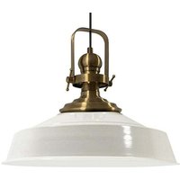 Handbemalte Industrielle Hängeleuchte aus Weiß Metall – Vintage-Kronleuchter E27 Ø41 cm für Wohnzimmer, Schlafzimmer Oder Esszimmer von BAMYUM