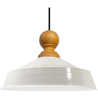 Handbemalte Industrielle Hängeleuchte aus Weiß Metall – Vintage-Kronleuchter E27 Ø41 cm für Wohnzimmer, Schlafzimmer Oder Esszimmer von BAMYUM