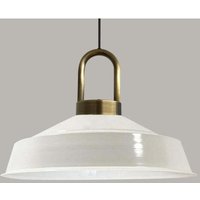 Handbemalte Industrielle Hängeleuchte aus Weiß Metall – Vintage-Kronleuchter E27 Ø41 cm für Wohnzimmer, Schlafzimmer Oder Esszimmer Handbemalte Industrielle Hängeleuchte aus Weiß Metall – Vintage-Kronleuchter E27 Ø41 cm für Wohnzimmer, Schlafzimmer Oder Esszimmer von BAMYUM